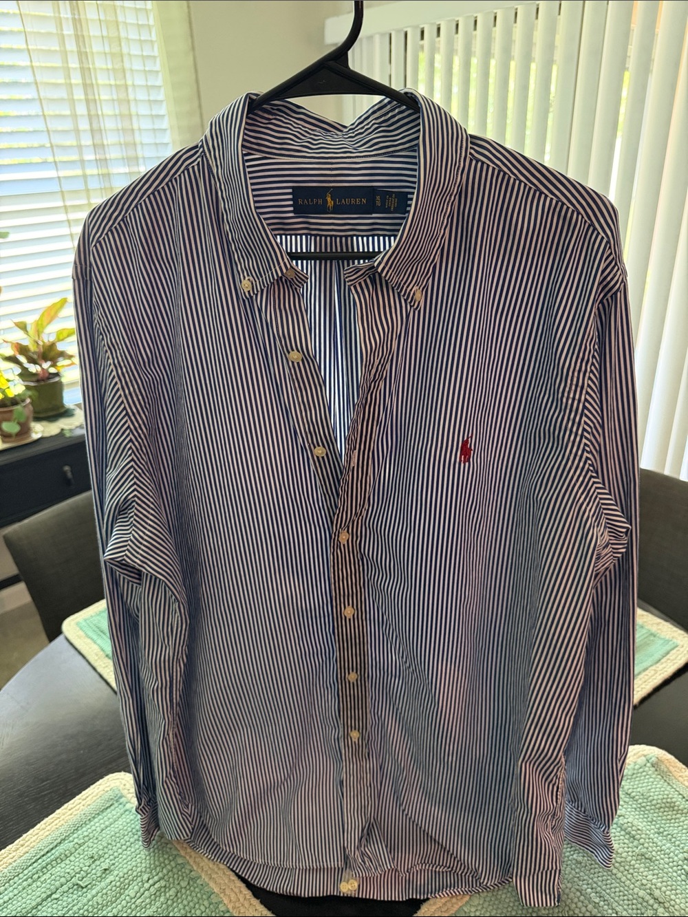 Ralph Lauren Navy & White Pinstripe Button-Down Shirt